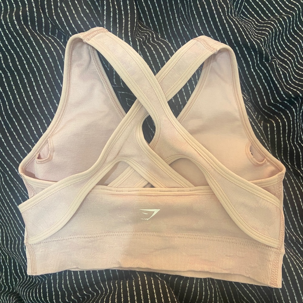 Pink gymshark wrap bra